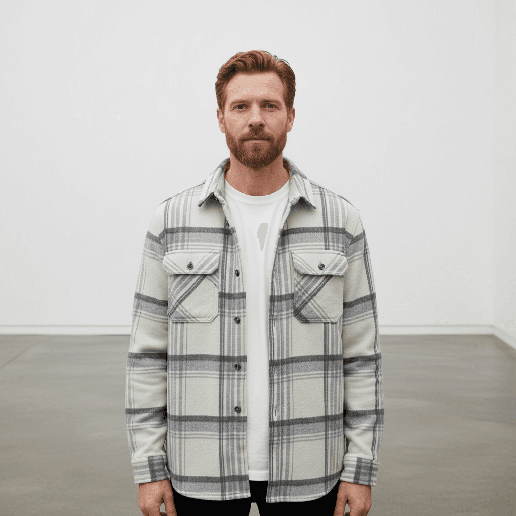 Veste épaisse Point Zero à carreaux coupe droite – Image 4