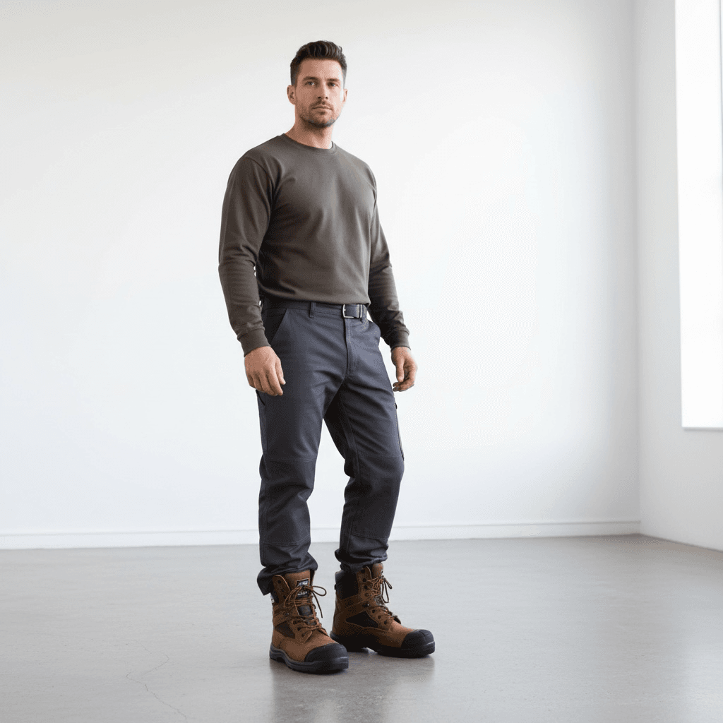 Bottes de travail robustes couleur brun Number One – Image 2