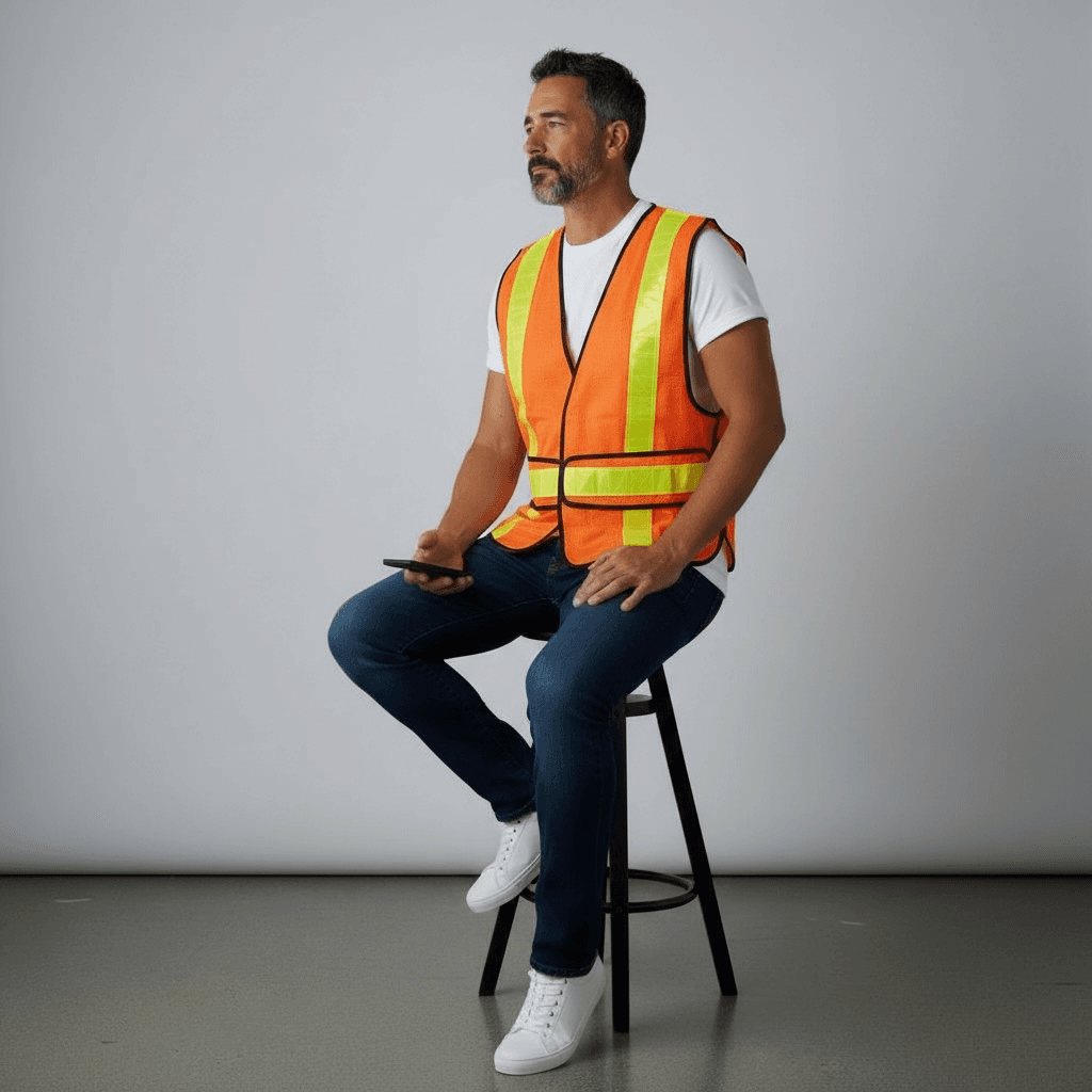 Veste de sécurité et signalisation avec attache velcro – Image 3