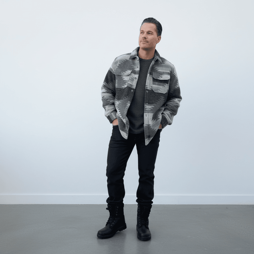Veste épaisse Point Zero à carreaux coupe droite – Image 6