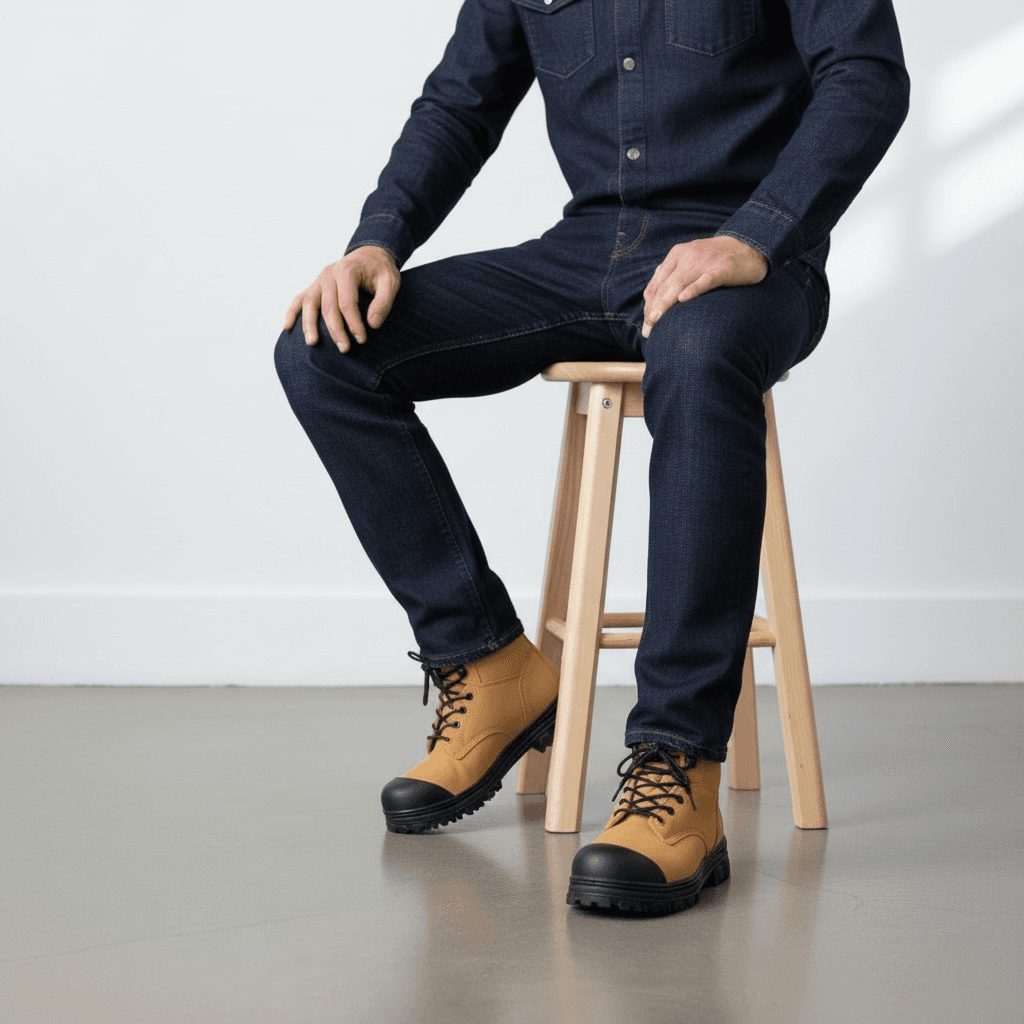 Bottes de travail robustes couleur tan Number One – Image 2