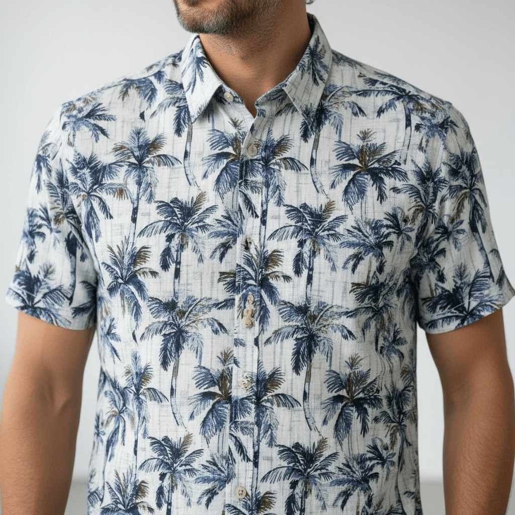 Chemise manche courte imprimée palmiers – Image 2