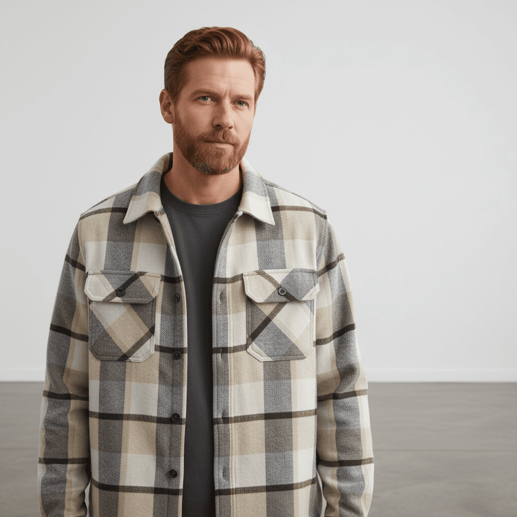 Veste épaisse Point Zero à carreaux coupe droite – Image 3