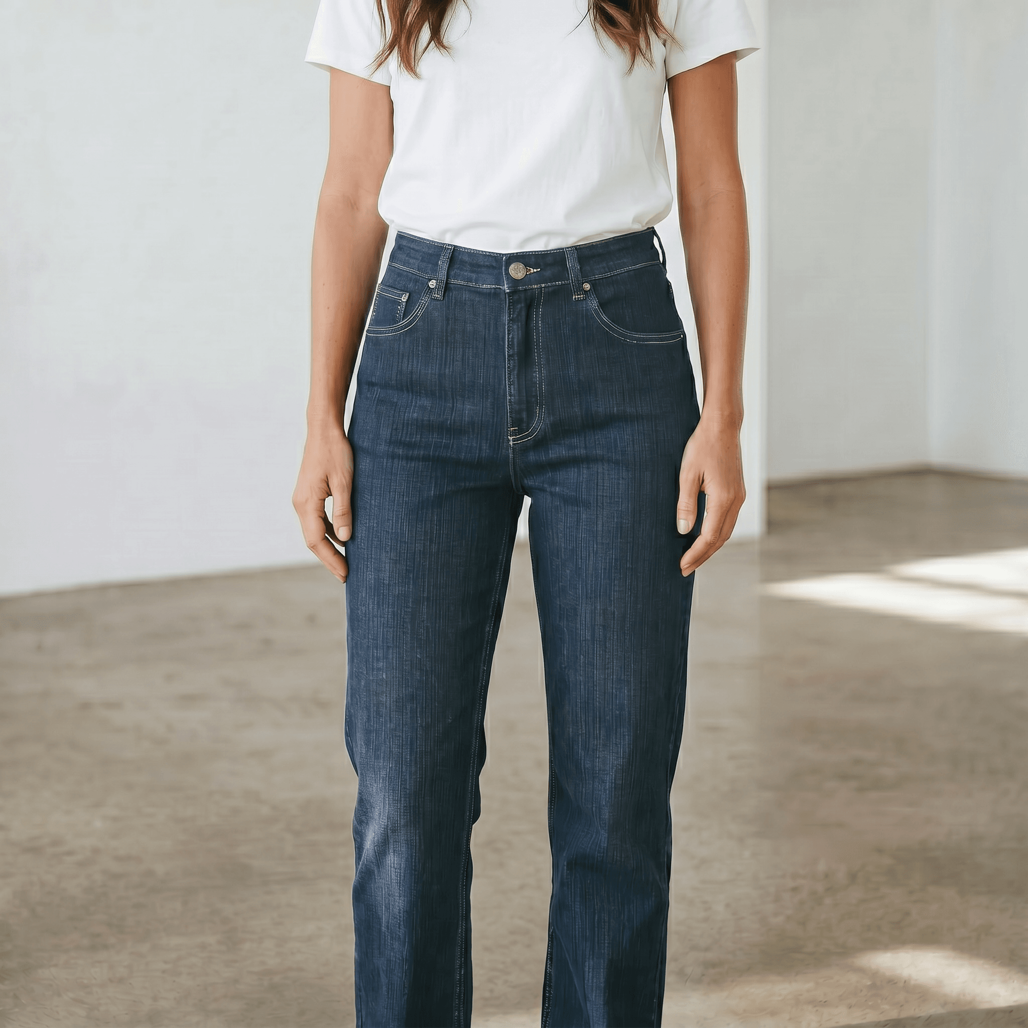 Jeans femme extensible taille haute jambe droite 2/37.99$ – Image 3