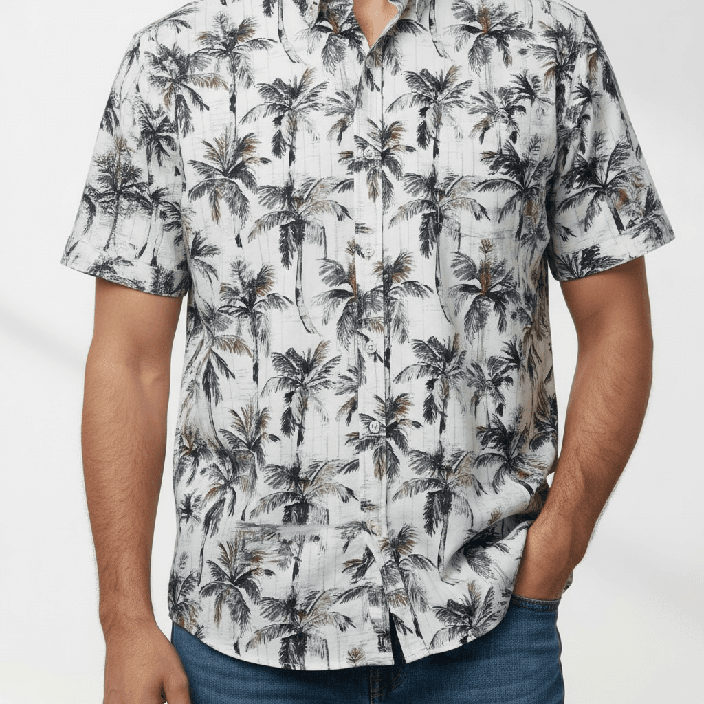 Chemise manche courte imprimée palmiers – Image 4