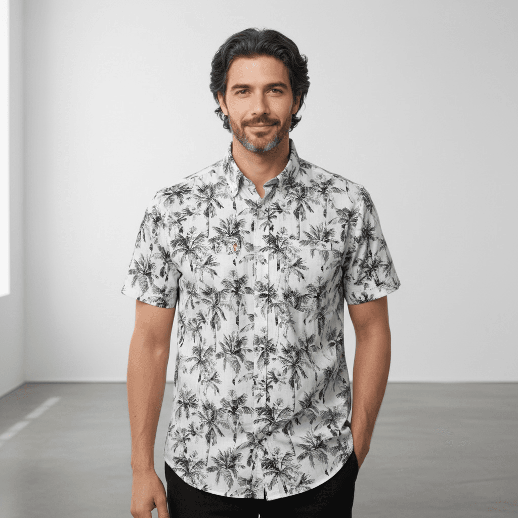 Chemise manche courte imprimée palmiers – Image 6