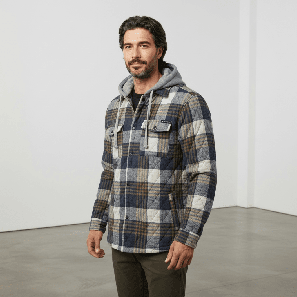 Chemise veste matelassée à capuchon – Image 3