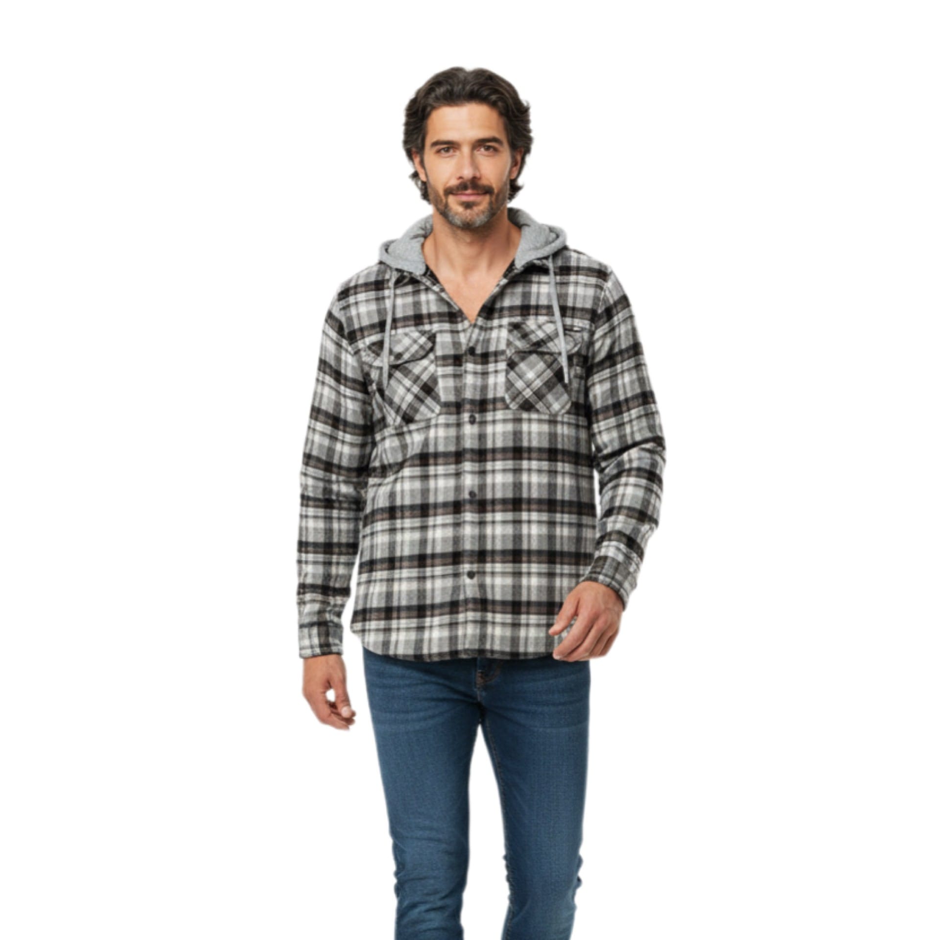 Chemise veste matelassée à capuchon – Image 2