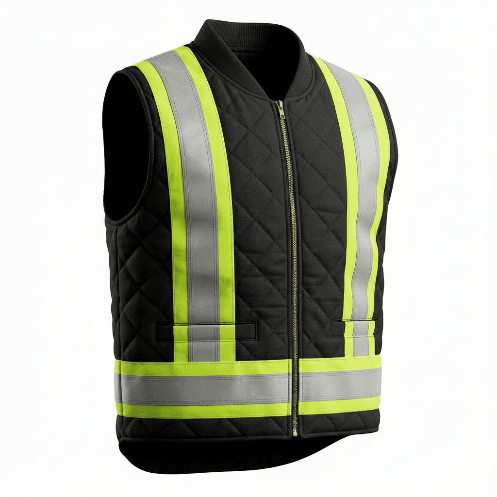 Veste sans manches matelassée classique noire – Image 4