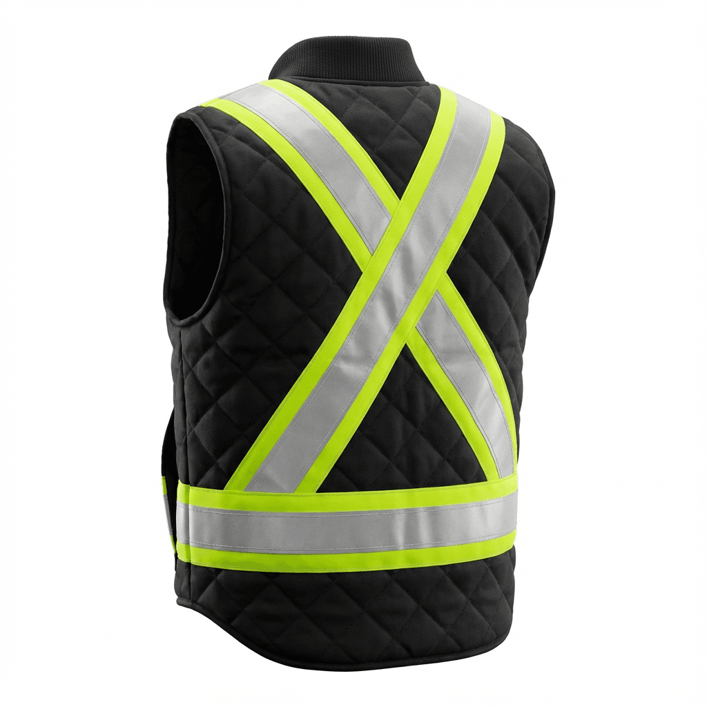 Veste sans manches matelassée classique noire – Image 5