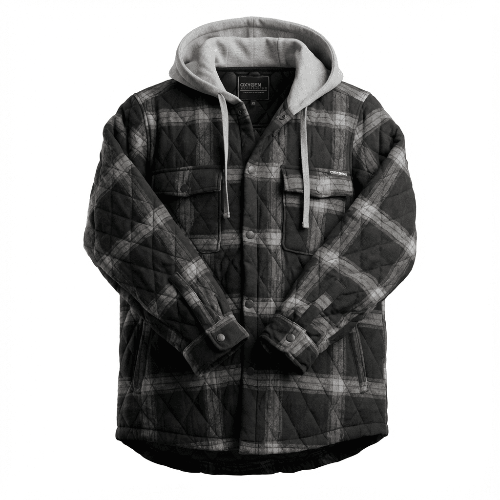 Chemise veste matelassée à capuchon – Image 9