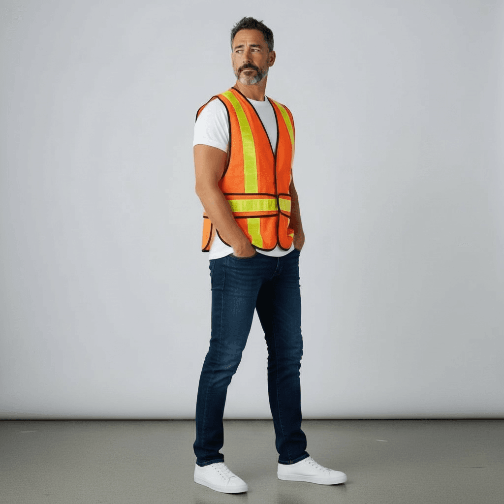 Veste de sécurité et signalisation avec attache velcro – Image 4