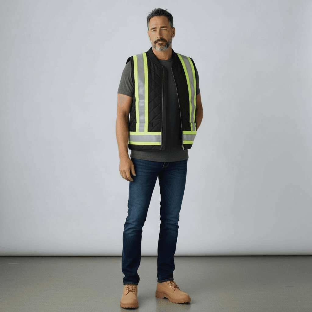 Veste sans manches matelassée classique noire