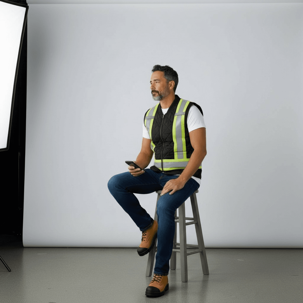 Veste sans manches matelassée classique noire – Image 2