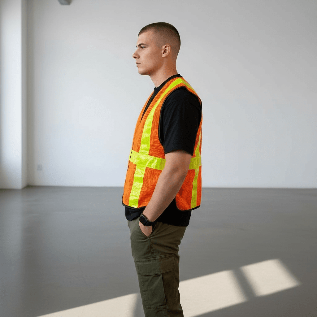 Veste de sécurité et signalisation standard orange – Image 3