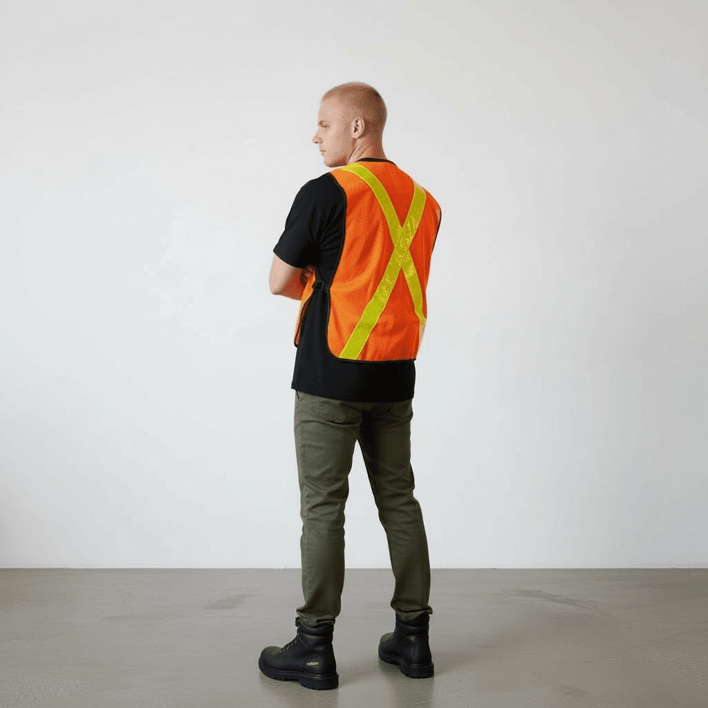Veste de sécurité et signalisation standard orange – Image 4