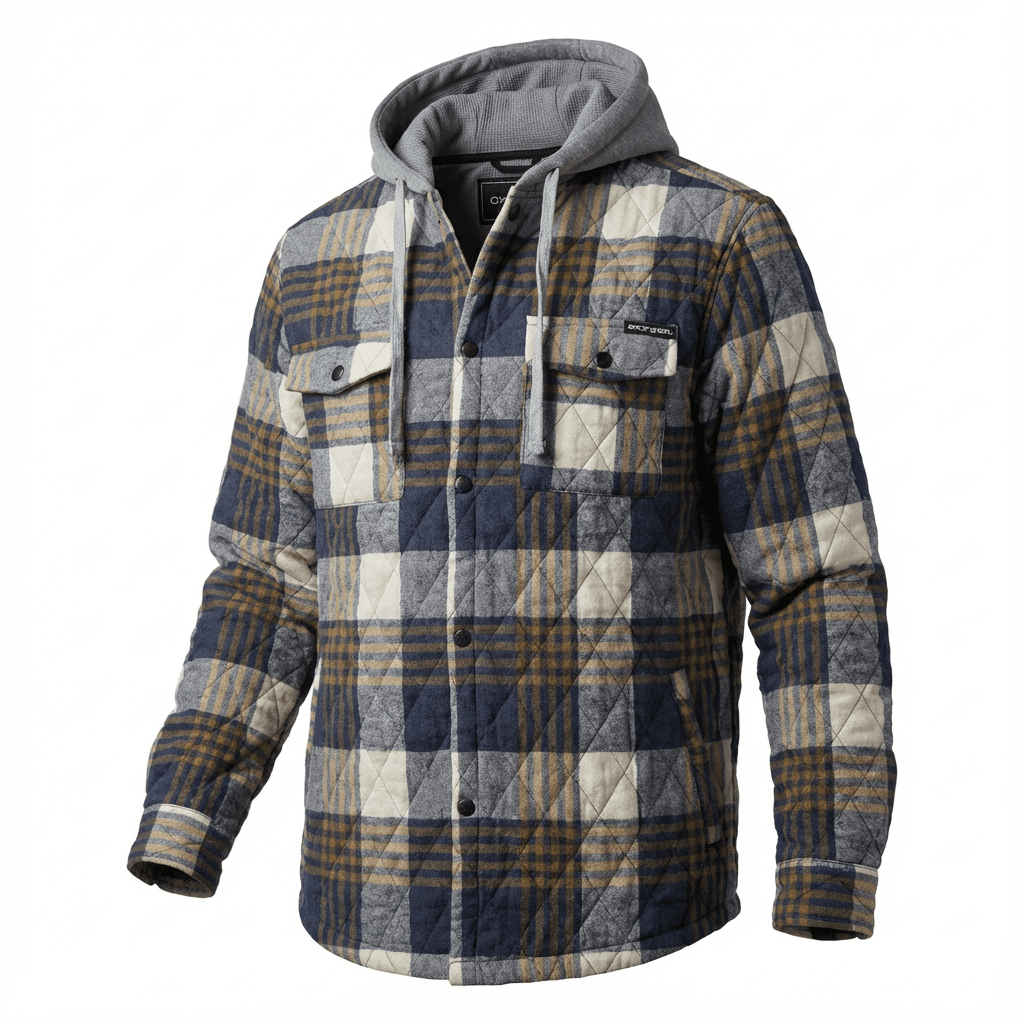 Chemise veste matelassée à capuchon – Image 7