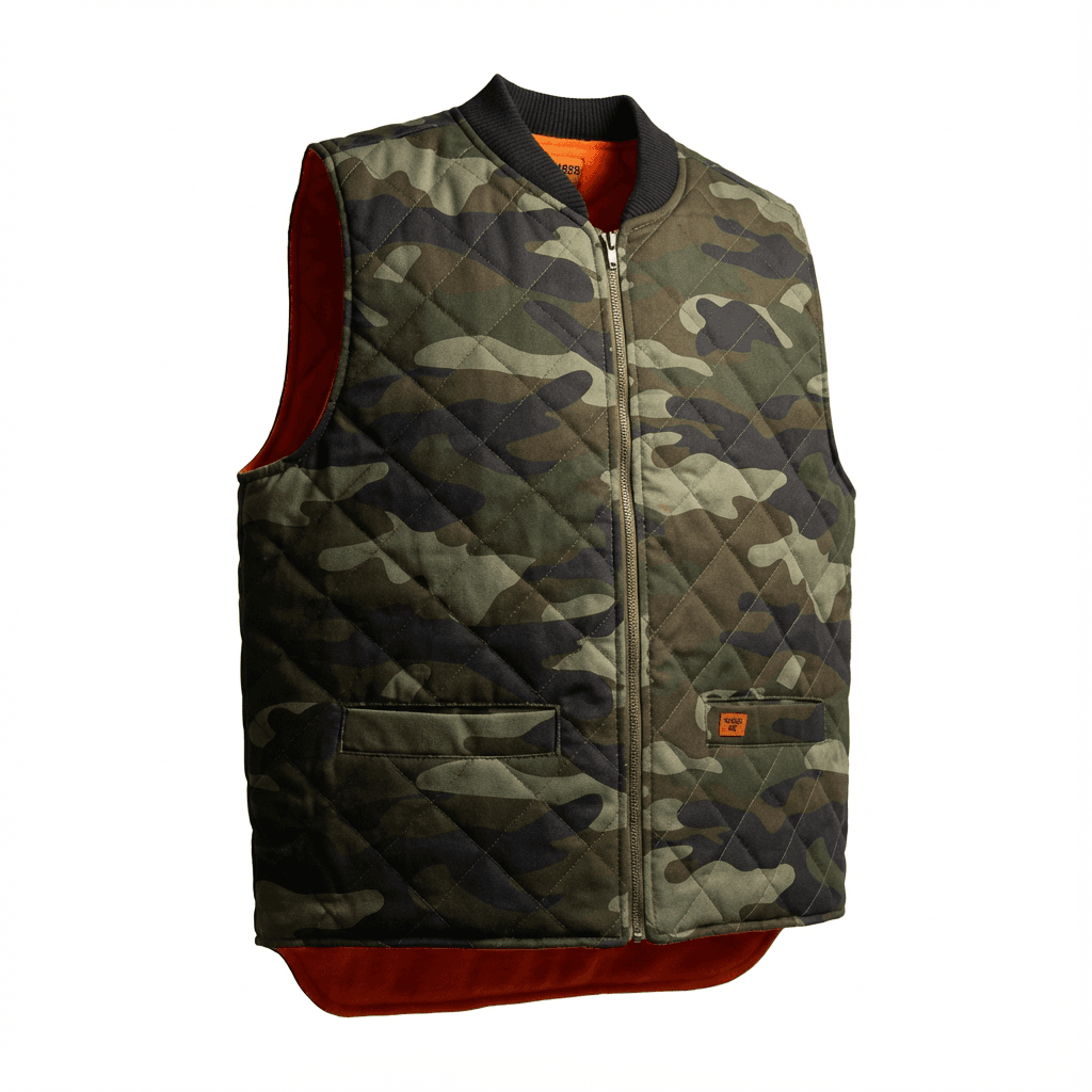 Veste Sans Manches Matelassée Camouflage 2 Veste Sans Manches Matelassée Camouflage – Image 2