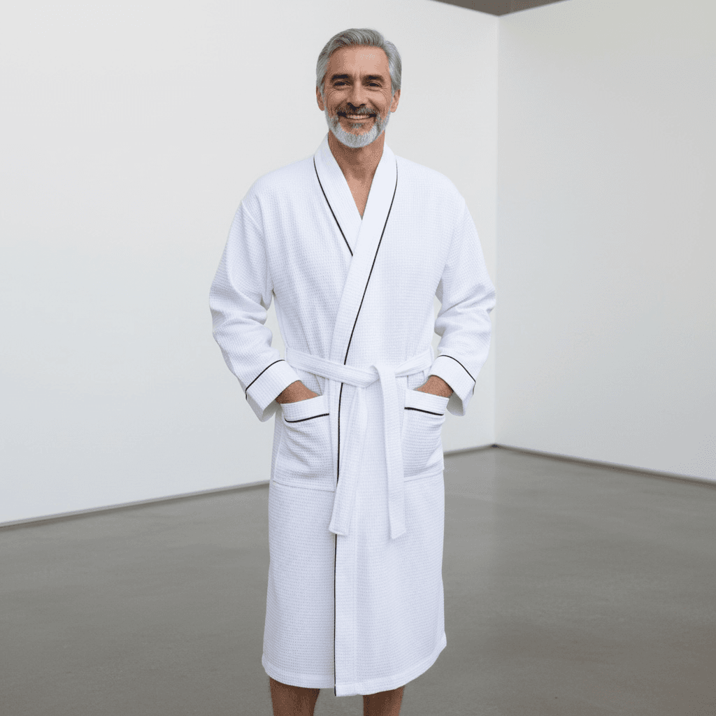 Peignoir gaufré unisexe – Léger, doux et confortable