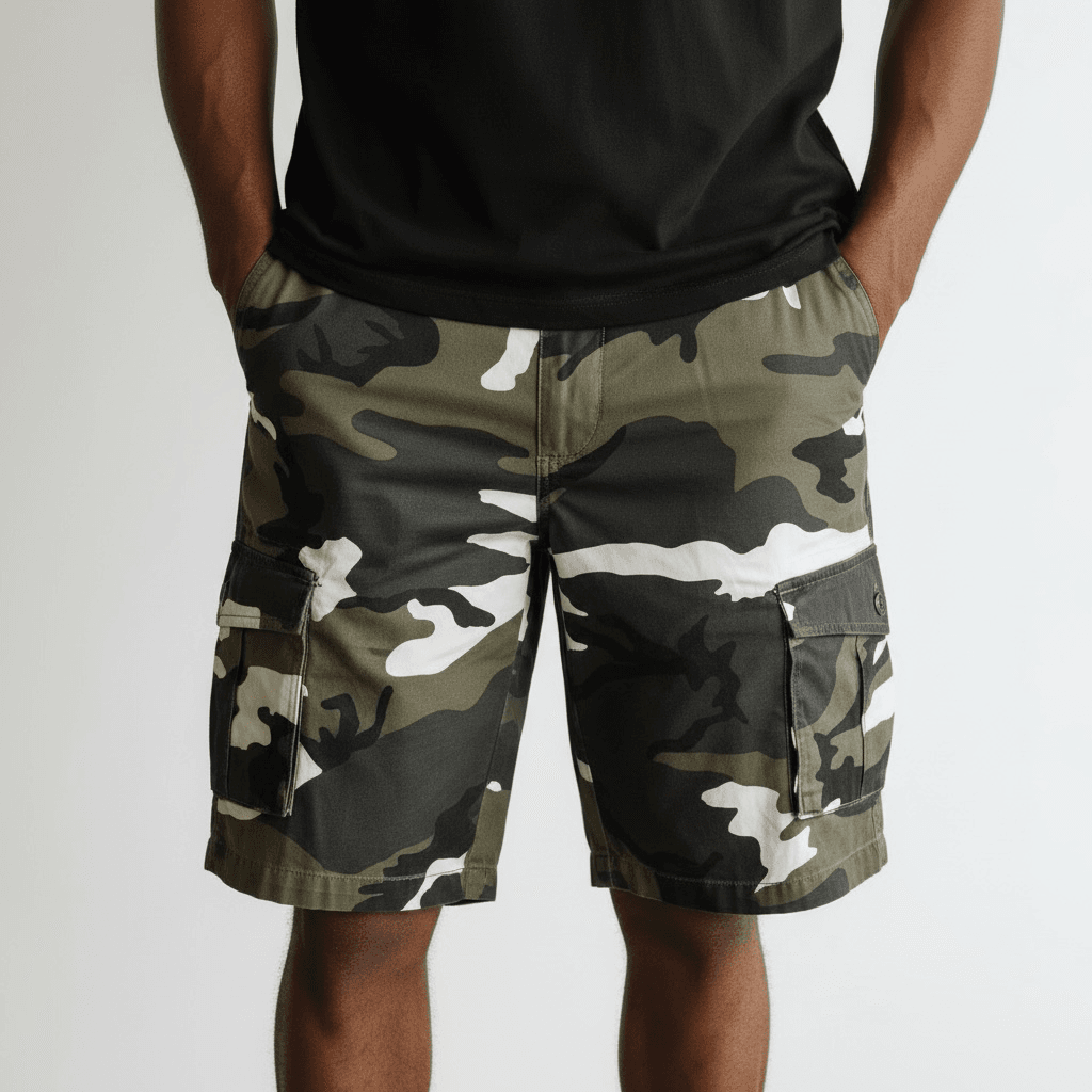 Bermudas de travail poche cargo camouflage
