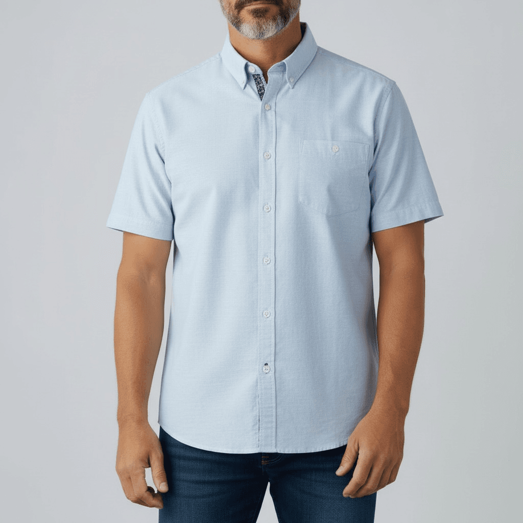 Chemise Homme Unie à Manches Courtes – Image 4