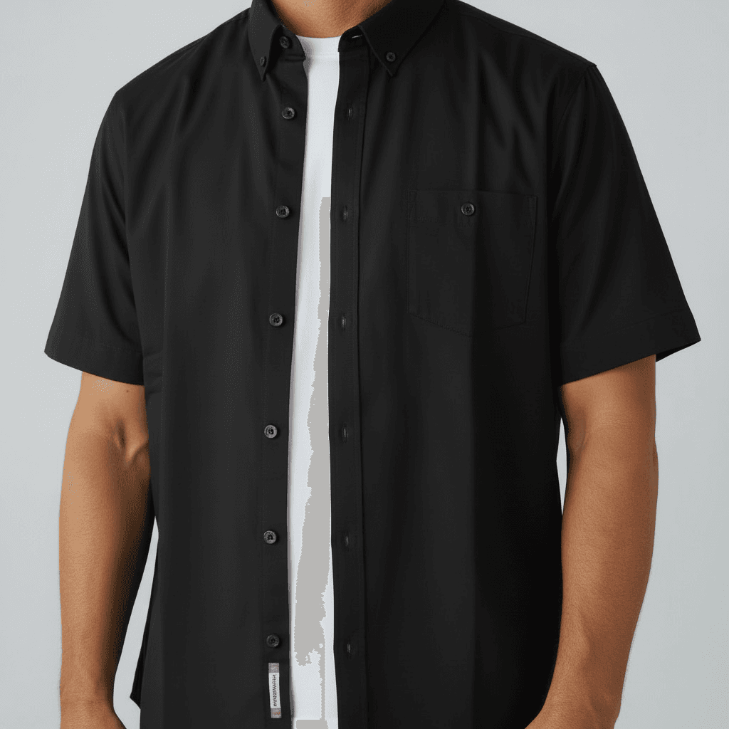 Chemise Homme Unie à Manches Courtes – Image 8