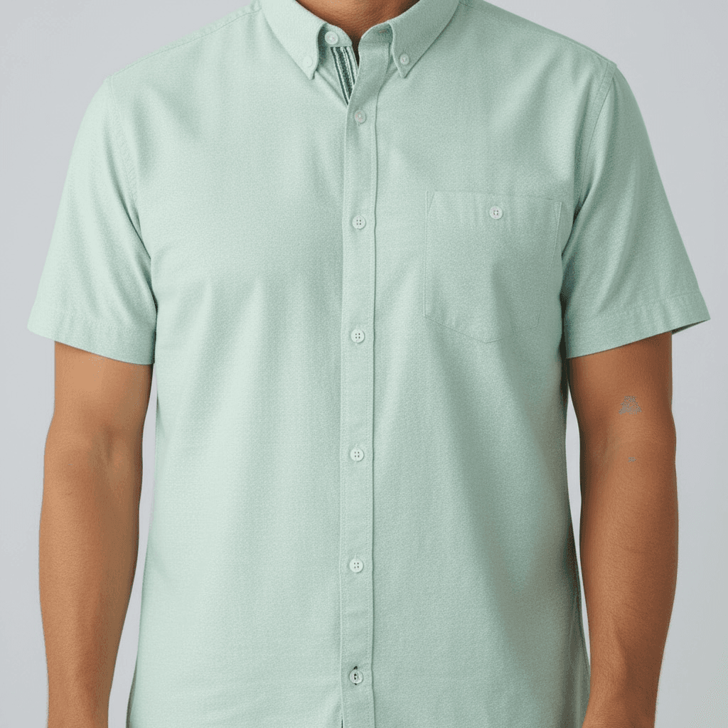 Chemise Homme Unie à Manches Courtes – Image 3