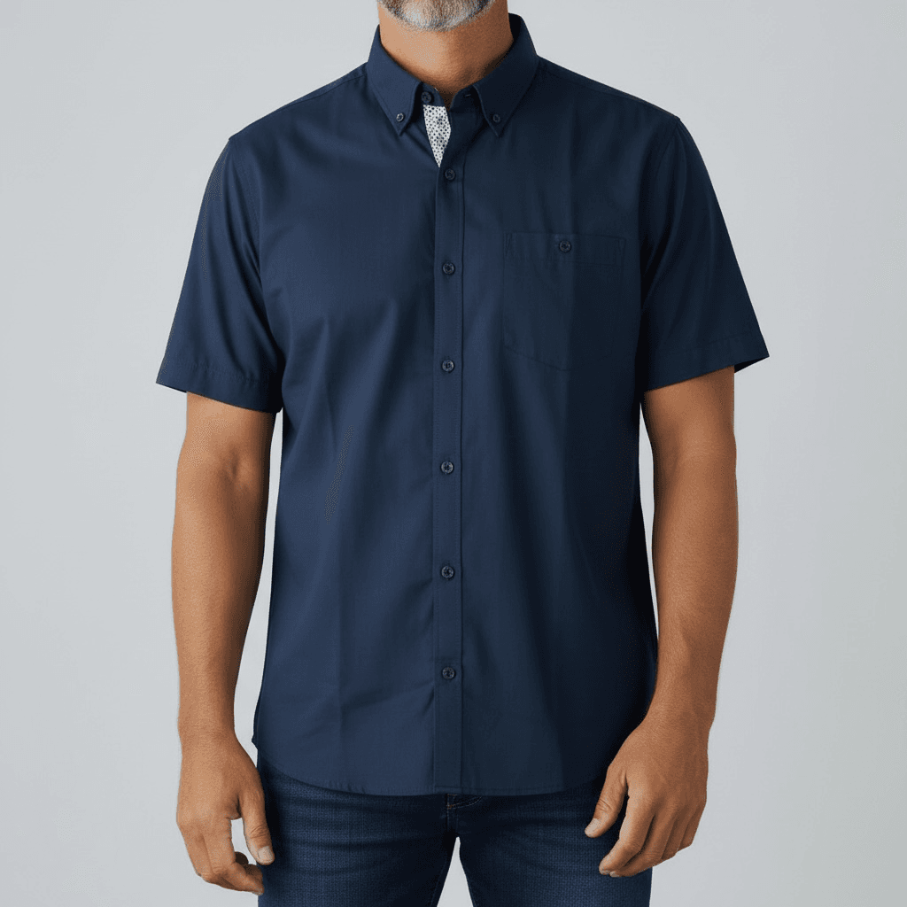 Chemise Homme Unie à Manches Courtes – Image 7