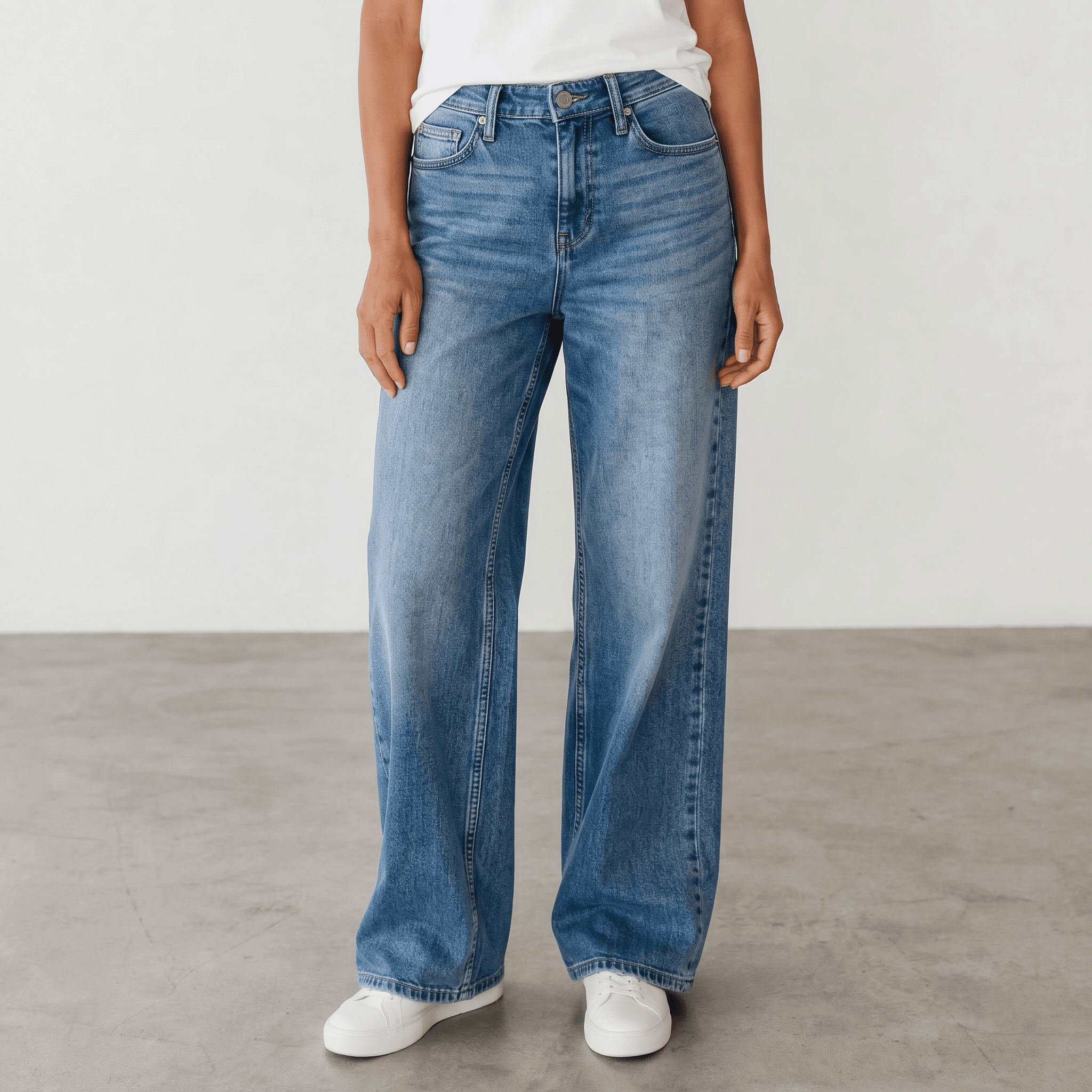 Jeans femme ultra extensible Christopher Jeans jambe large Groupe urbain – Image 3