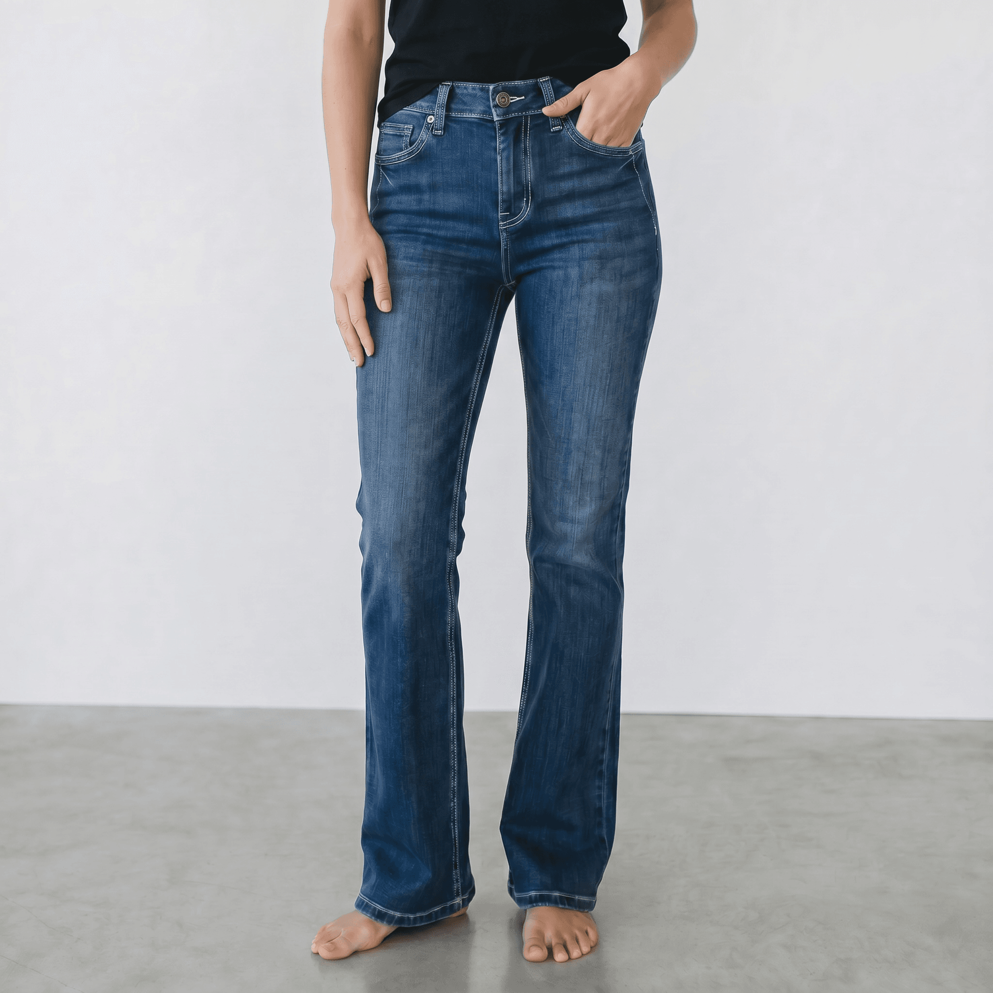 Jeans Femme Ultra Extensible Christopher Jeans Jambe Semi Évasé Groupe Urbain 2 Jeans Femme Ultra Extensible Christopher Jeans Jambe Semi Évasé Groupe Urbain – Image 2