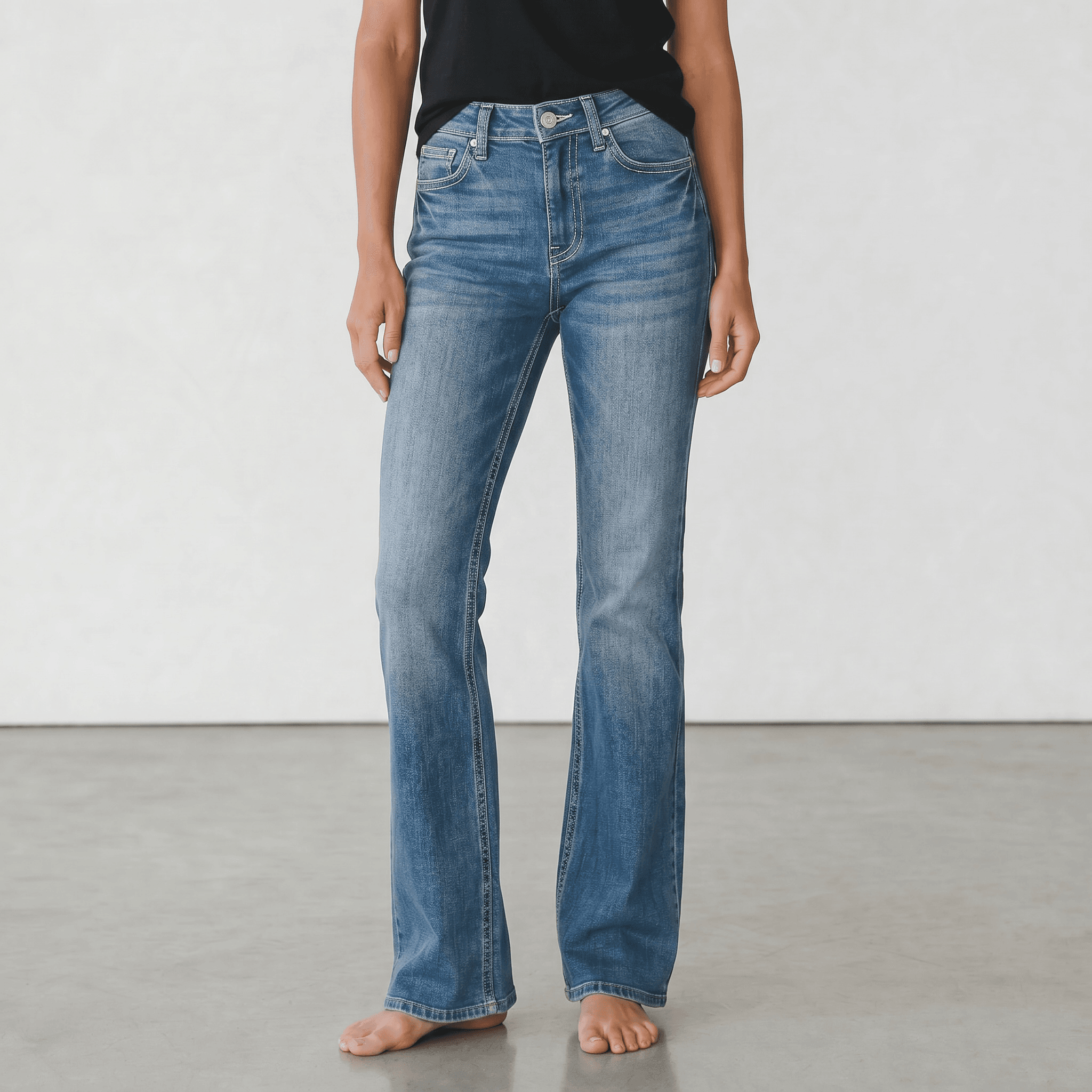 Jeans Femme Ultra Extensible Christopher Jeans Jambe Semi Évasé Groupe Urbain 1 Jeans Femme Ultra Extensible Christopher Jeans Jambe Semi Évasé Groupe Urbain