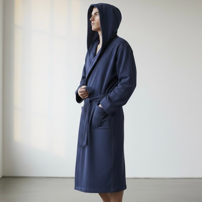 Peignoir homme à capuchon – Douceur et confort absolu