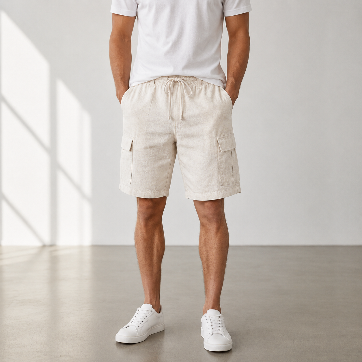 Bermudas en lin poche cargo Groupe en lin
