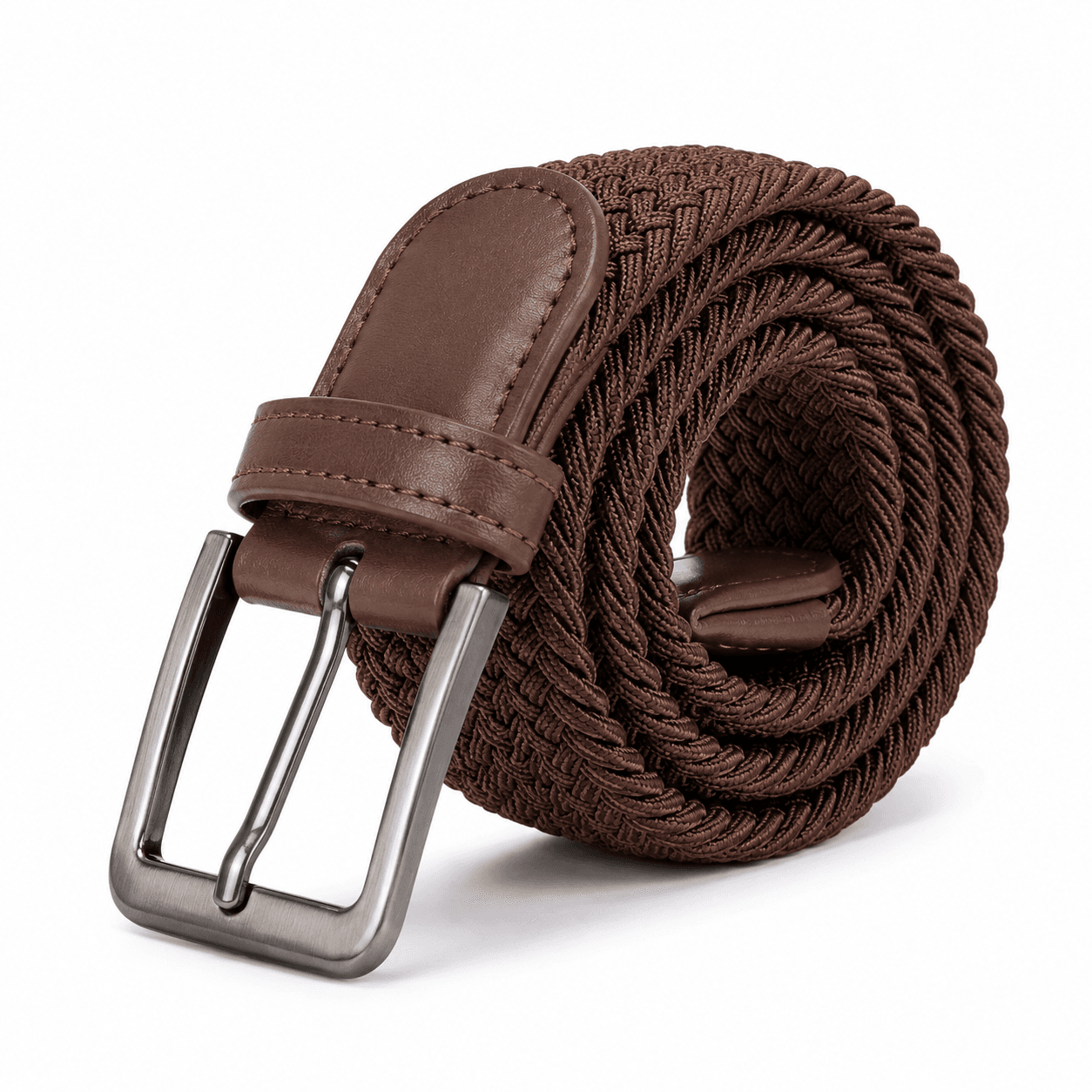 Ceinture tressée extensible homme – Brun chocolat 2/15.99$