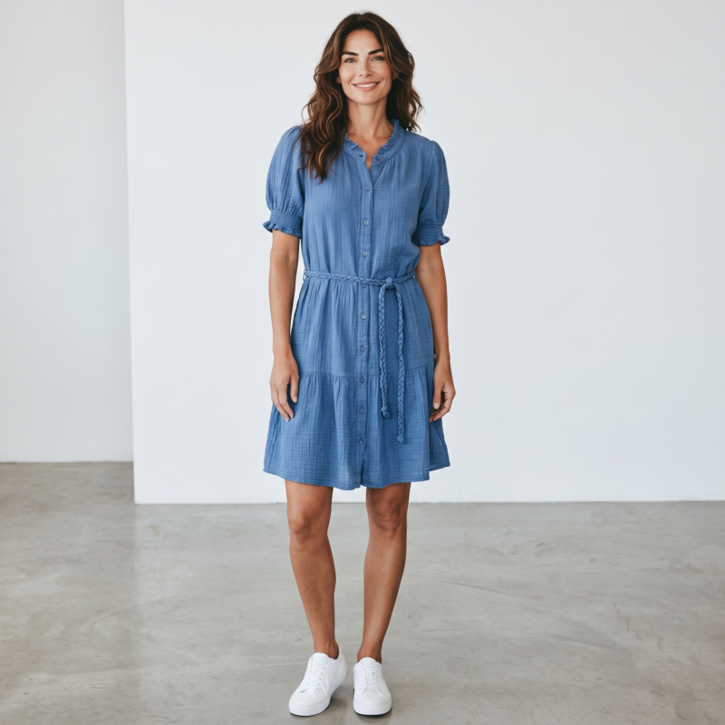 Robe En Crêpe Froissé Pour Femme 2 Robe En Crêpe Froissé Pour Femme