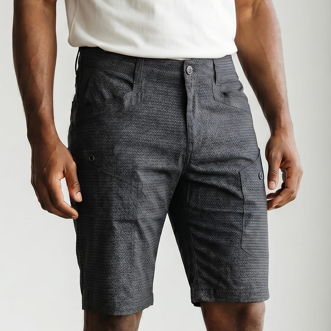 Bermudas noirs pour homme, style décontracté.