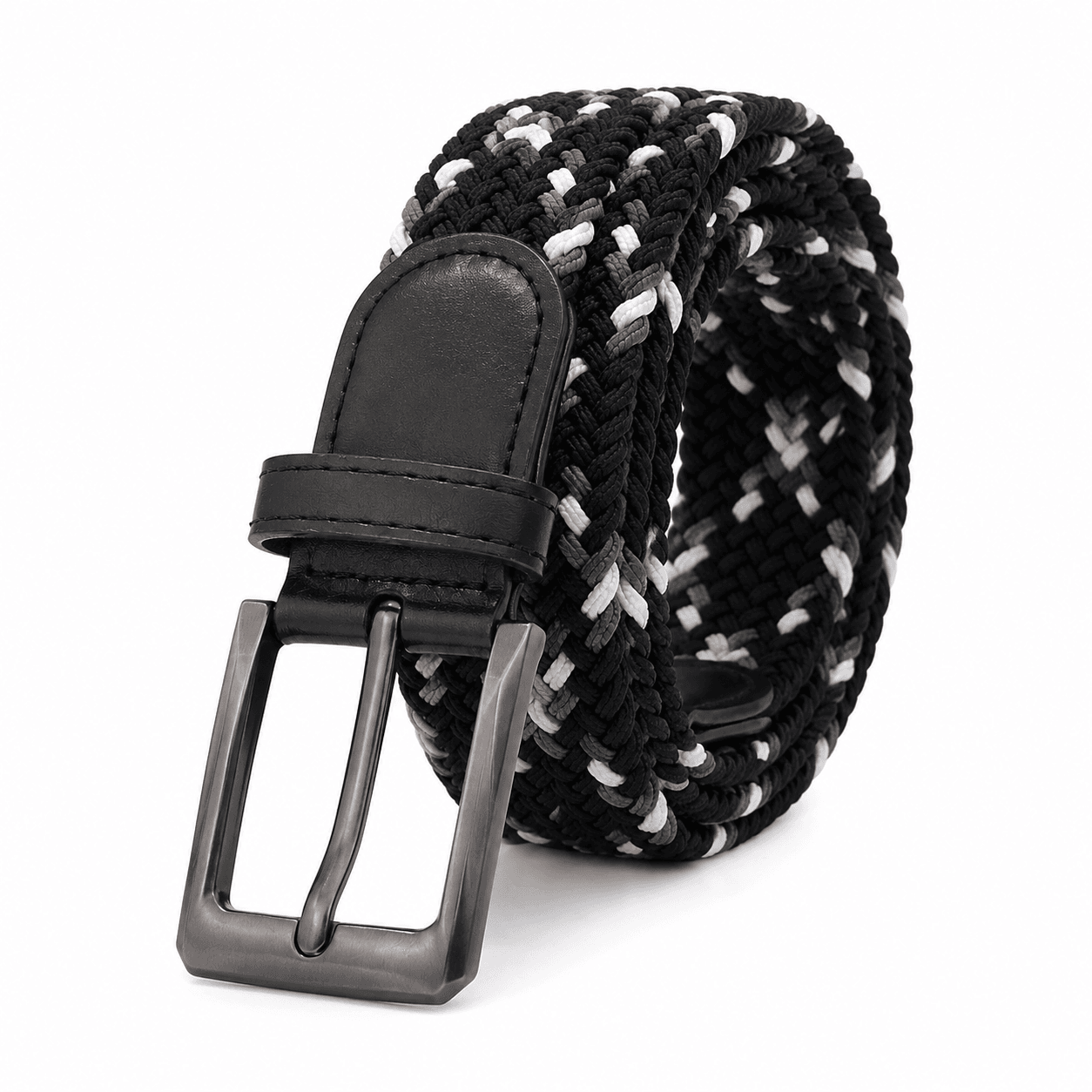 Ceinture tressée extensible – Noir, blanc et gris 2/15.99$