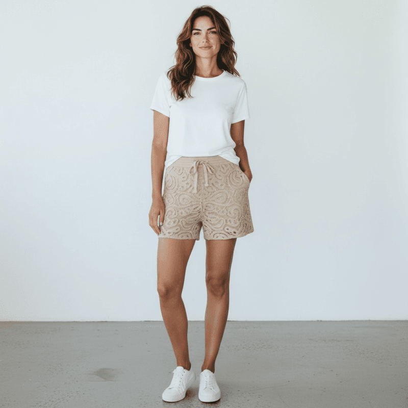 Short En Dentelle Crochet Pour Femme 1 Short En Dentelle Crochet Pour Femme Blanc