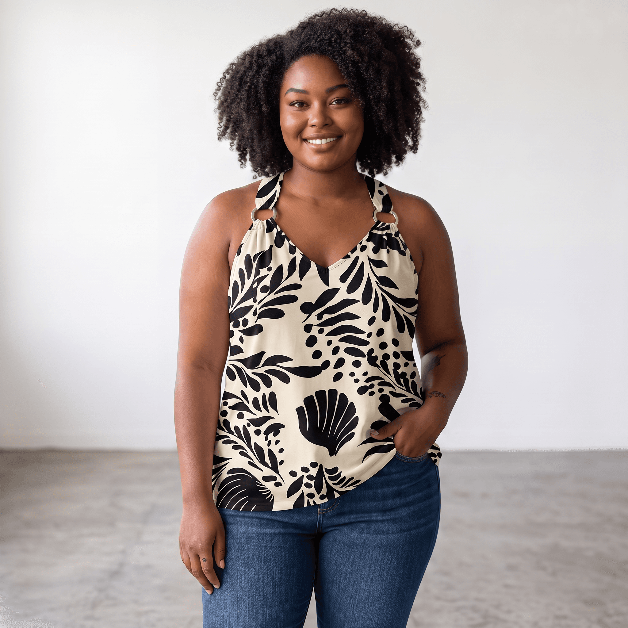 Camisole Fluide À Anneaux Décoratifs 2 Camisole Fluide À Anneaux Décoratifs – Image 2