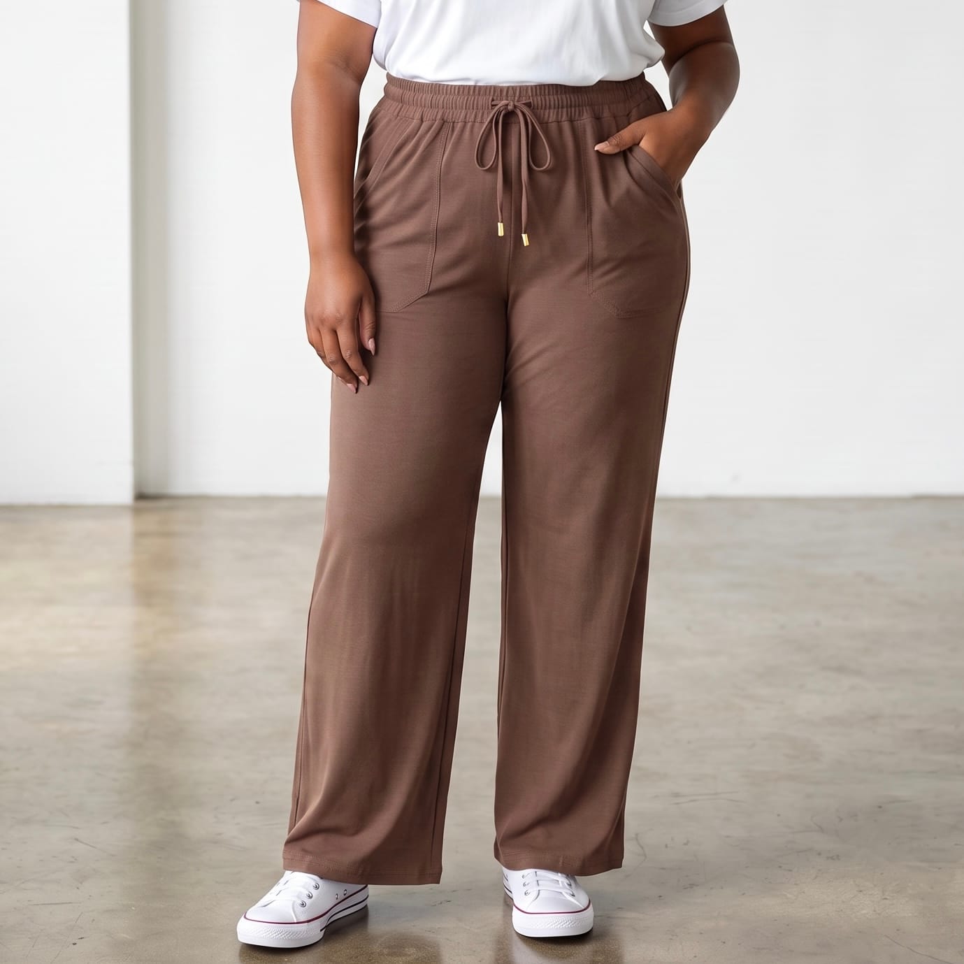 Pantalon Femme Taille Élastique Avec Cordon 2 Pantalon Femme Taille Élastique Avec Cordon – Image 2