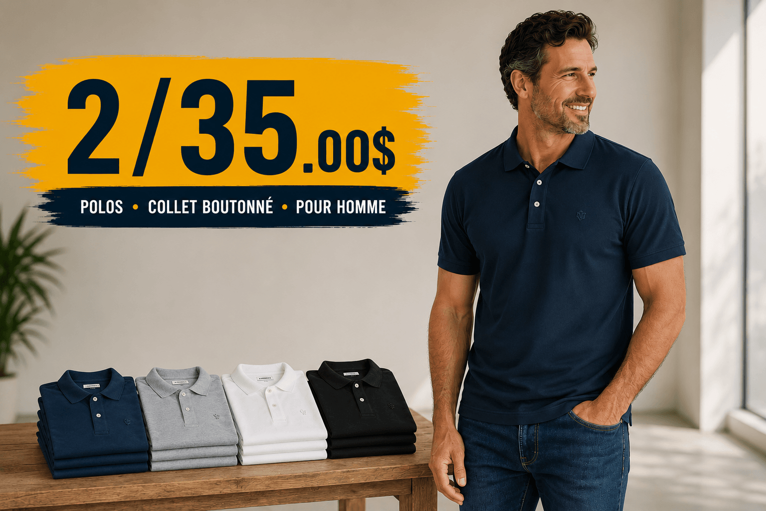 Promotion Homme- Polo 2 pour 35.00$