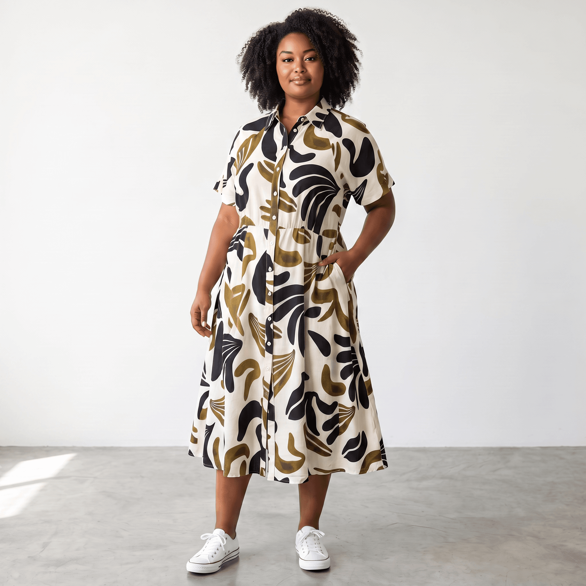 Robe Chemisier Femme avec Ceinture