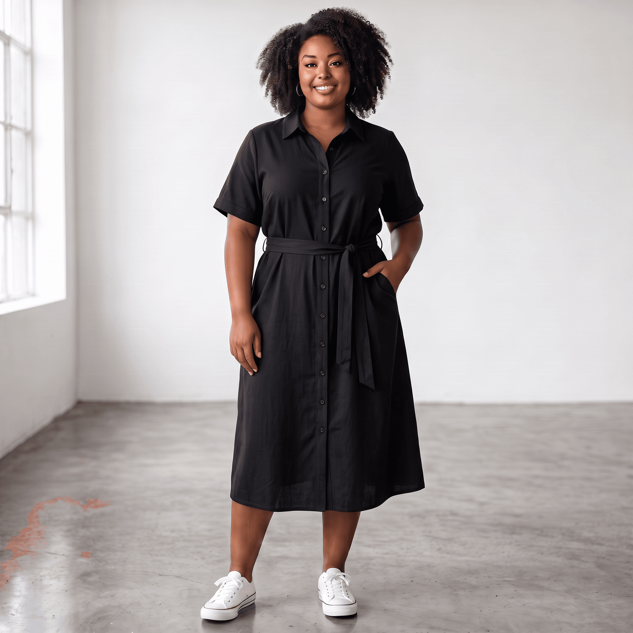 Robe Chemisier Femme Avec Ceinture 3 Robe Chemisier Femme Avec Ceinture – Image 3