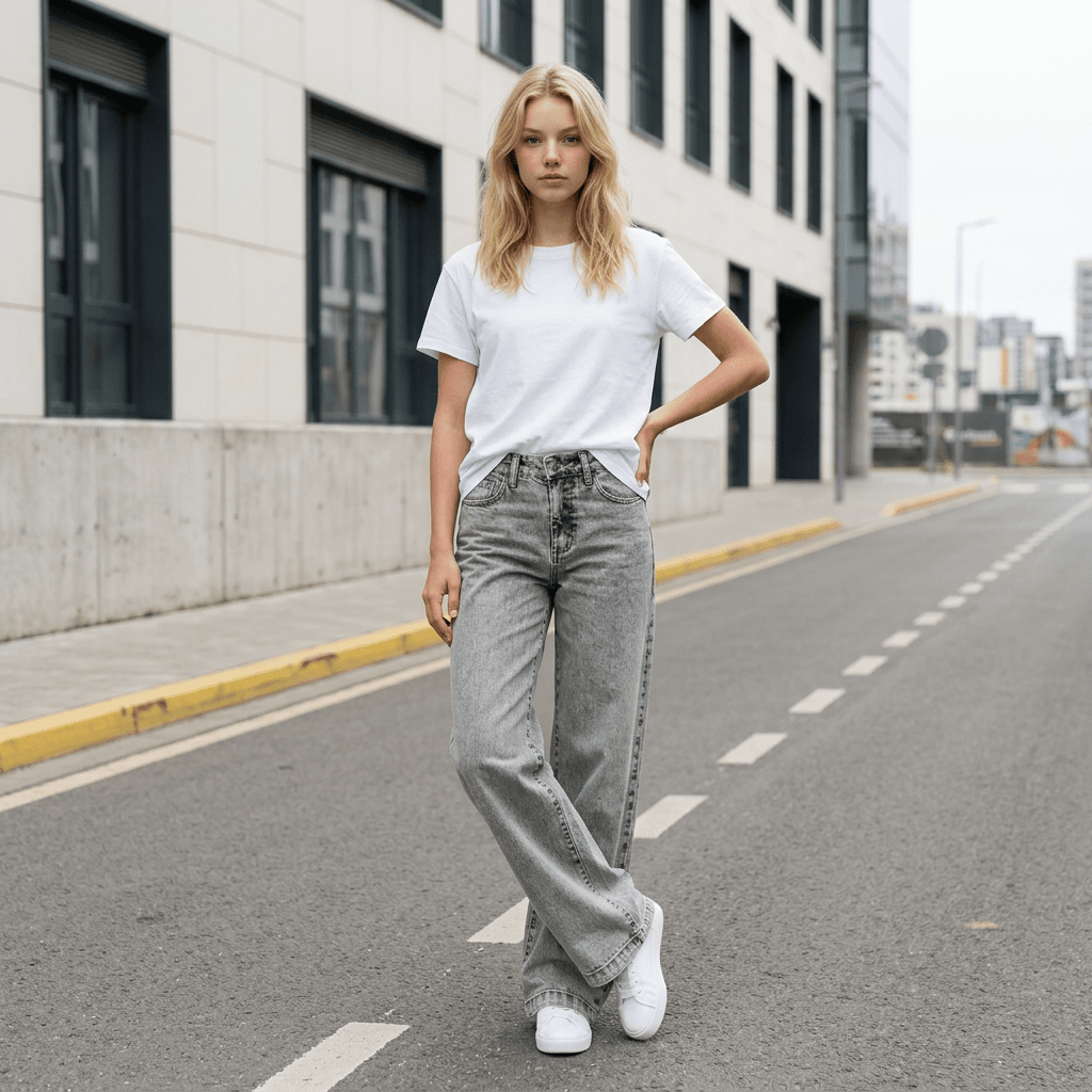 Jeans femme ultra extensible Christopher Jeans jambe large Groupe urbain (Copie)
