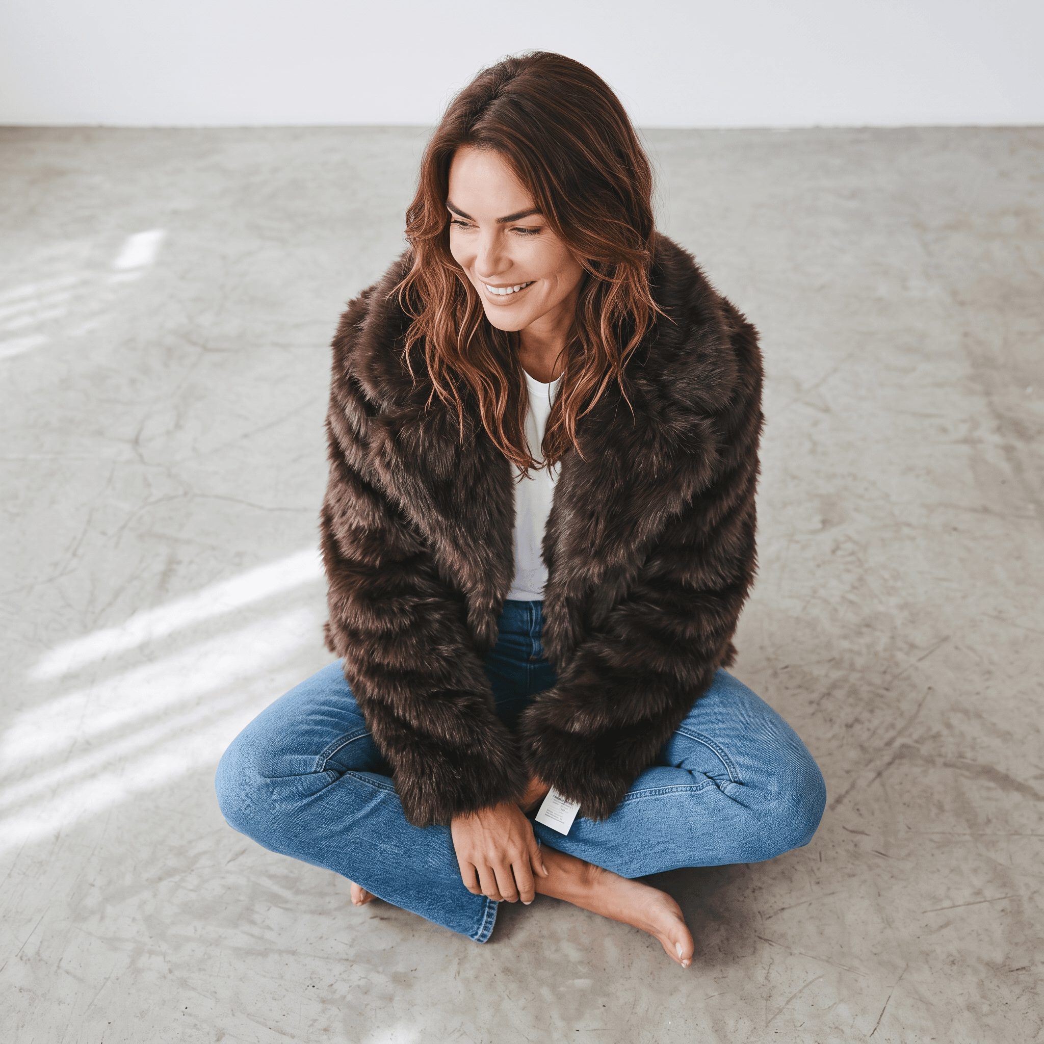 Manteau Court En Fausse Fourrure 2 Manteau Court En Fausse Fourrure – Image 2
