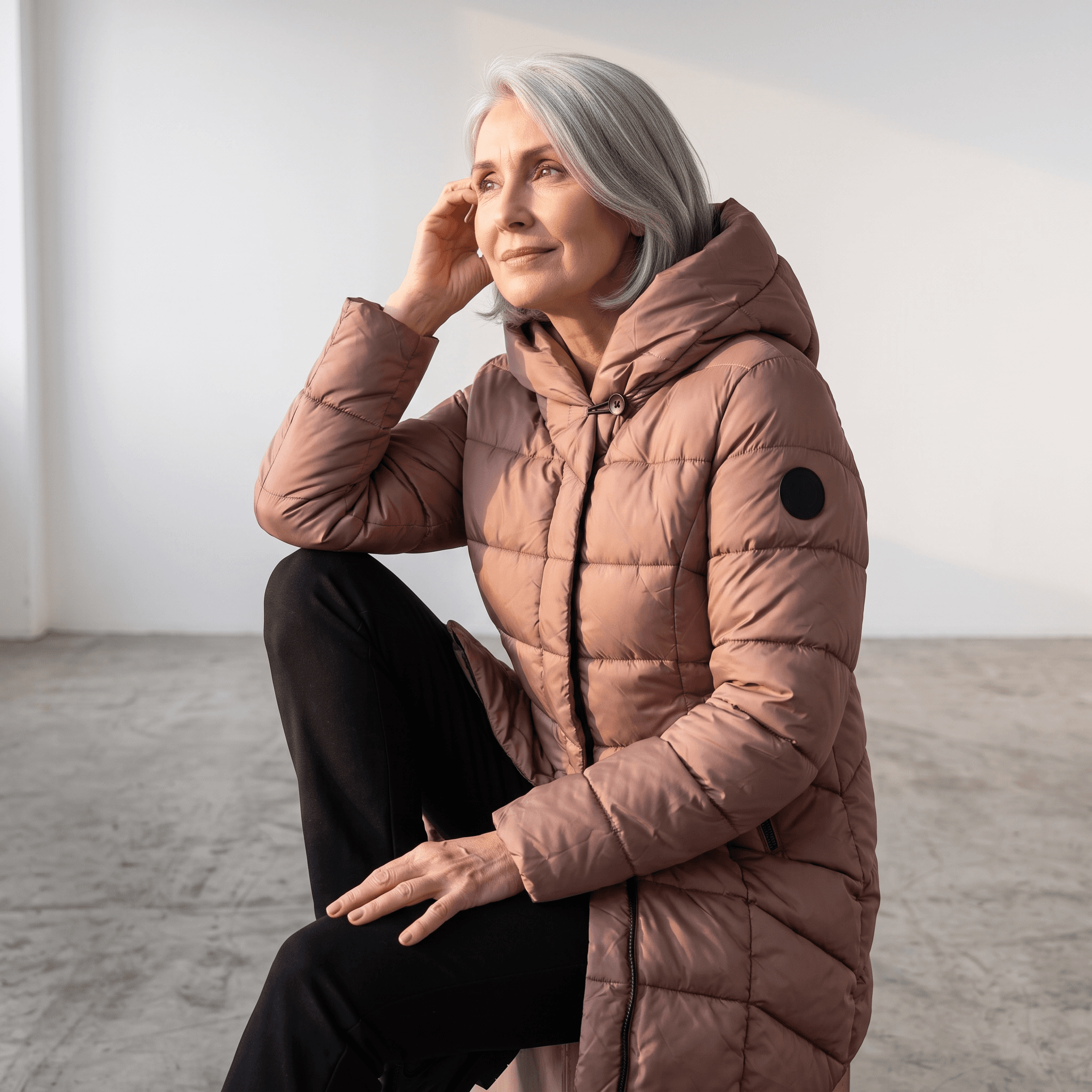 Manteau long matelassé à capuchon <strong><span style="color:#ad6a27;">BIENTÔT DISPONIBLE EN MAGASIN</span></strong>
