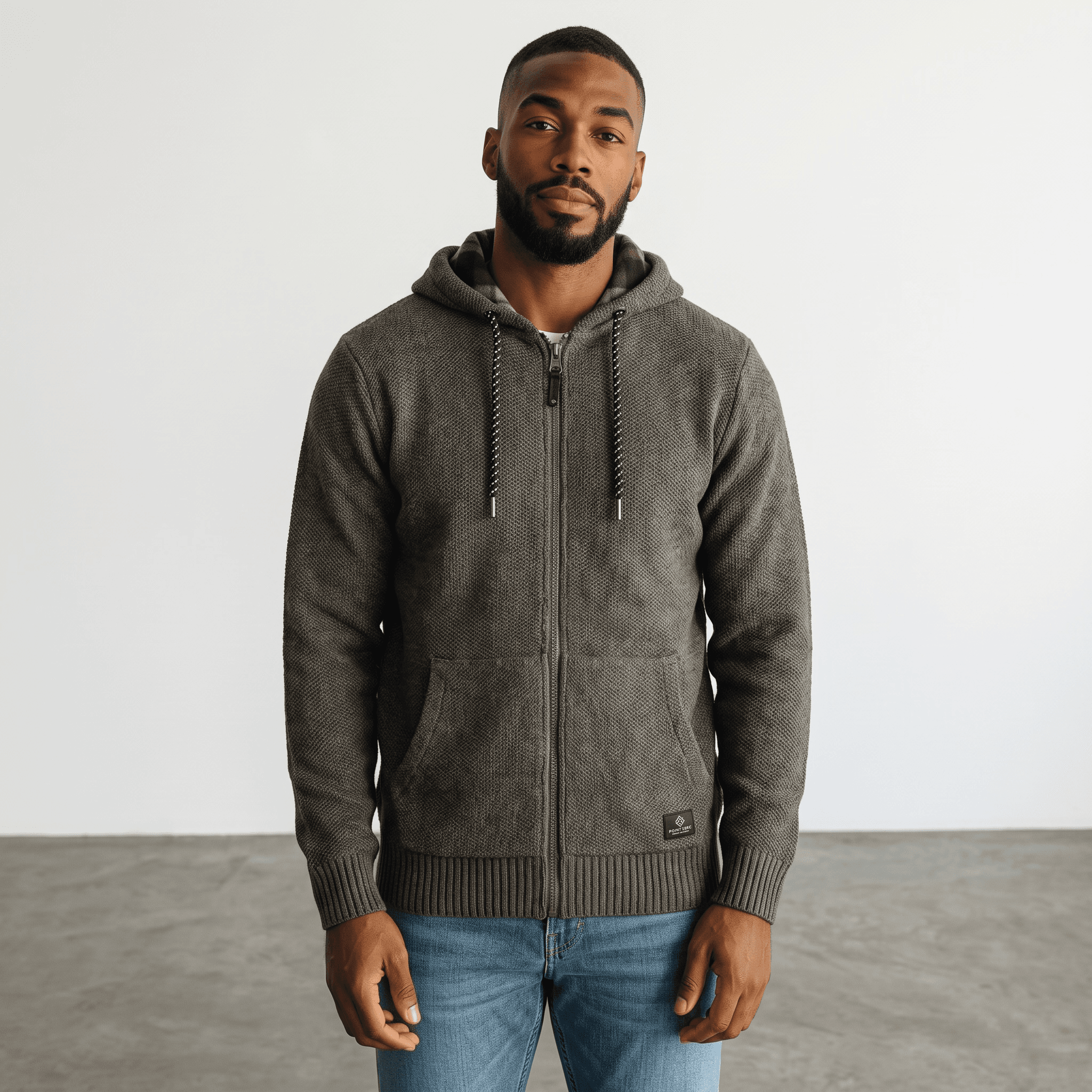 Gilet Zippé en Maille avec Capuche <strong><span style="color:#ad6a27;">BIENTÔT DISPONIBLE EN MAGASIN</span></strong>