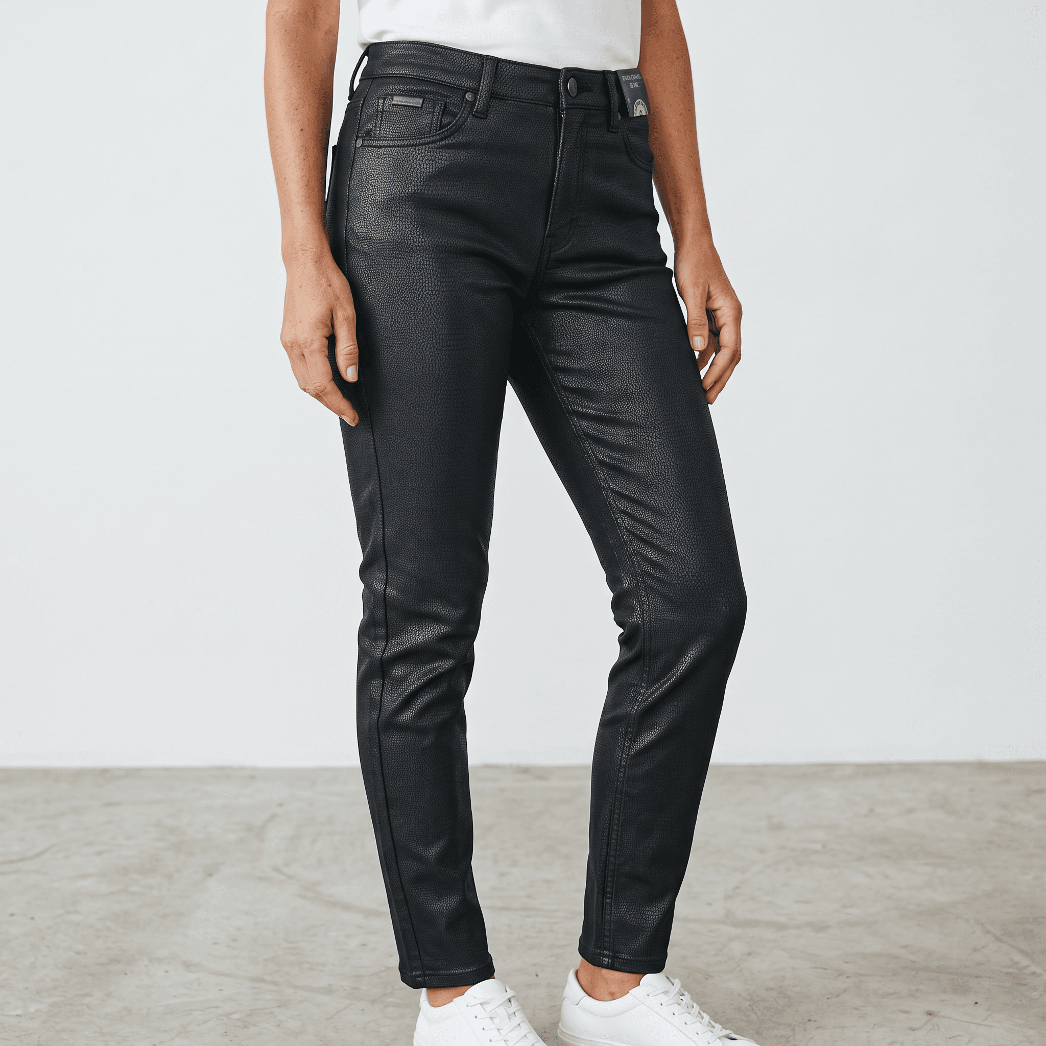 Pantalon Femme Noir Effet Cuir