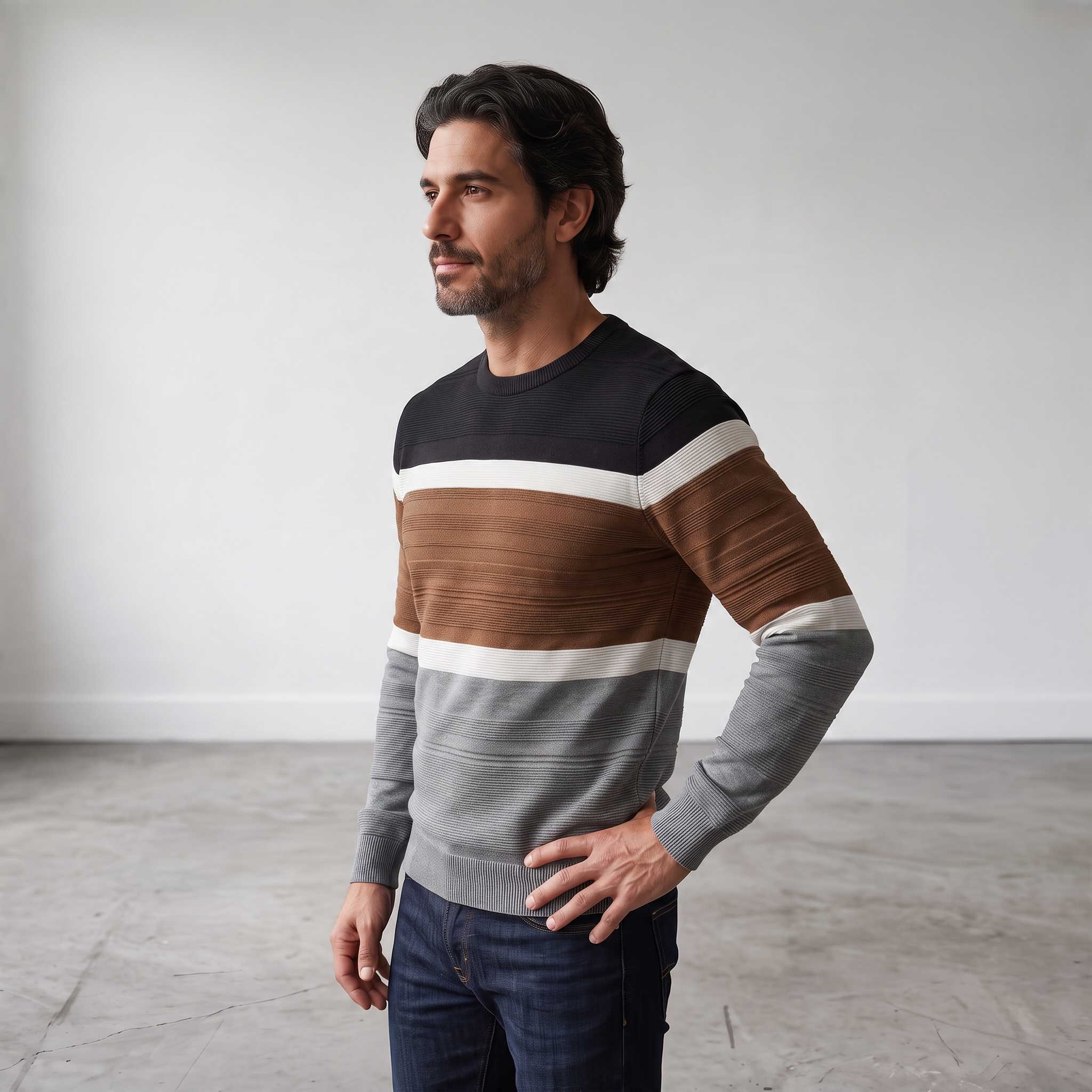 Chandail Homme À Col Rond Et Rayures Contrastées ≪Strong≫≪Span Style=&Quot;Color:#Ad6A27;&Quot;≫Bientôt Disponible En Magasin≪/Span≫≪/Strong≫ 4 Chandail Homme À Col Rond Et Rayures Contrastées ≪Strong≫≪Span Style=&Quot;Color:#Ad6A27;&Quot;≫Bientôt Disponible En Magasin≪/Span≫≪/Strong≫ – Image 4