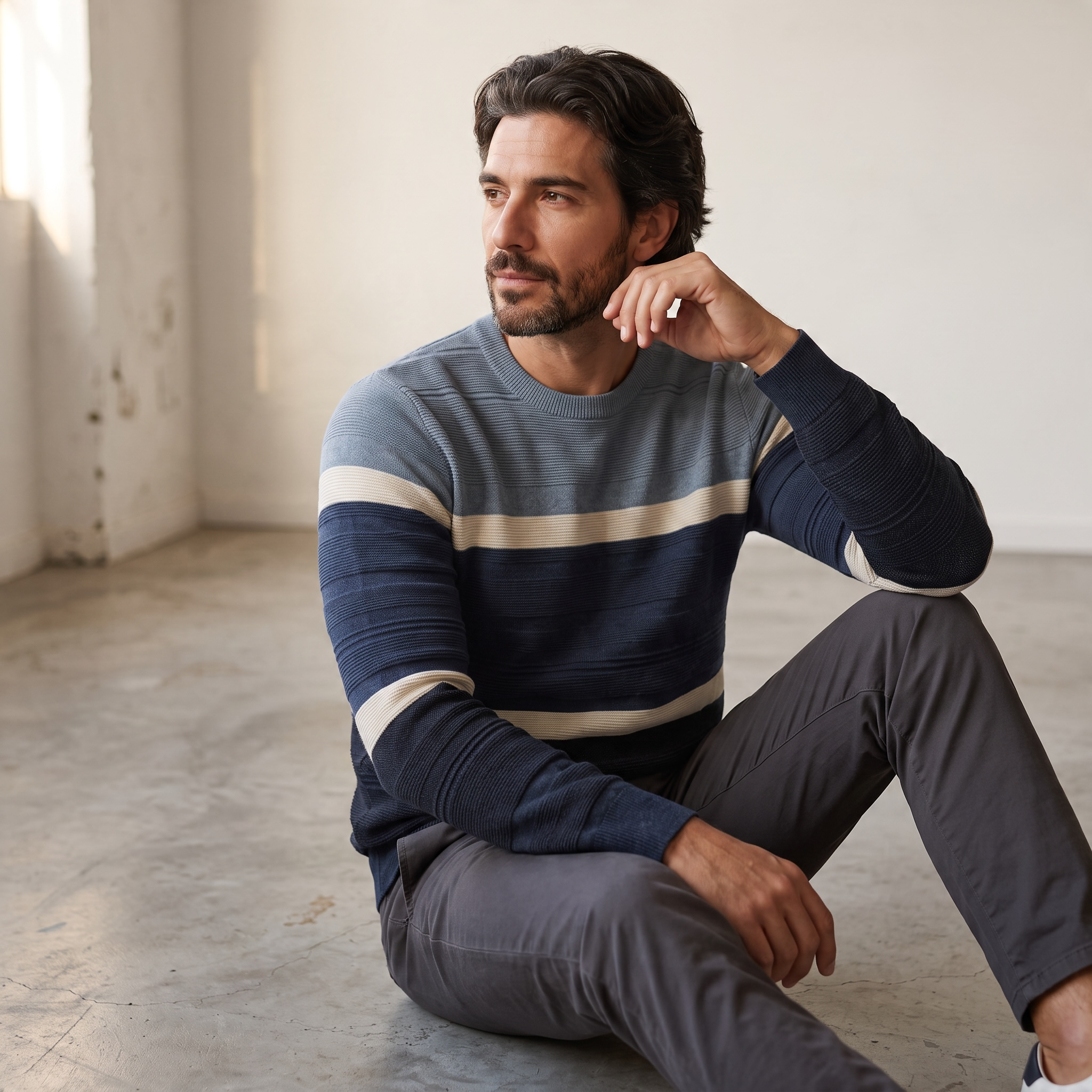 Chandail Homme À Col Rond Et Rayures Contrastées ≪Strong≫≪Span Style=&Quot;Color:#Ad6A27;&Quot;≫Bientôt Disponible En Magasin≪/Span≫≪/Strong≫ 3 Chandail Homme À Col Rond Et Rayures Contrastées ≪Strong≫≪Span Style=&Quot;Color:#Ad6A27;&Quot;≫Bientôt Disponible En Magasin≪/Span≫≪/Strong≫ – Image 3